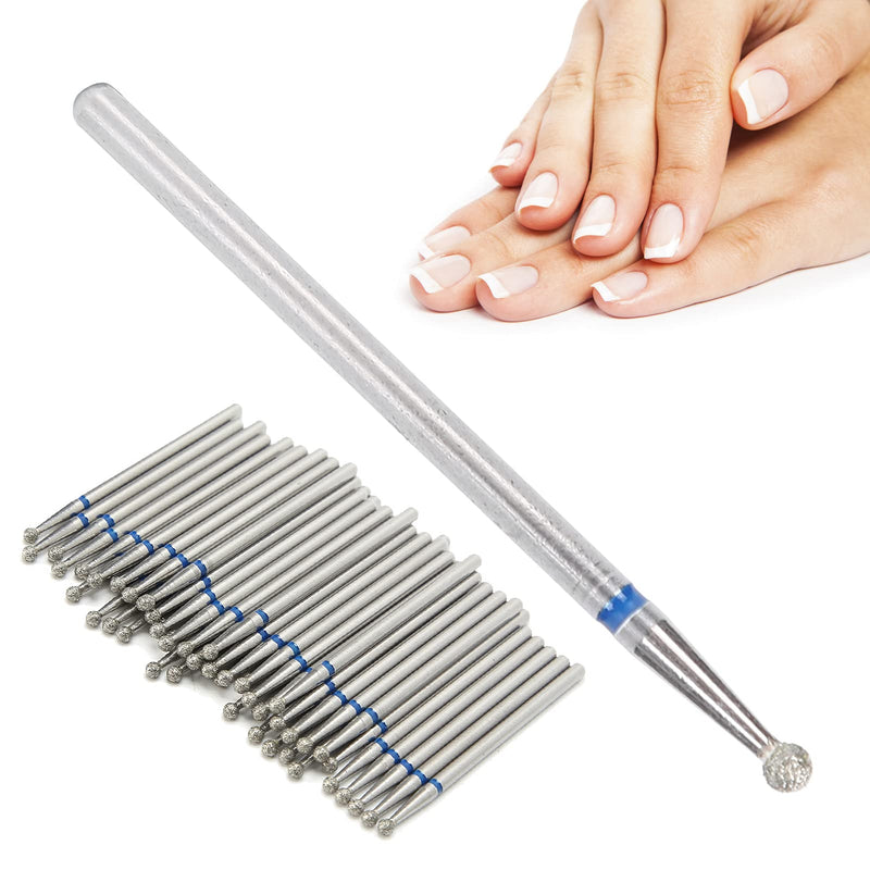 Nail Drill Bits, 50pcs Spherical Cuticle Clean Nail Bit Set Dead Skin Removal Nail File Bits Grinding Head Accessory for Acrylic Gel Nails Cuticle Manicure Pedicure Nail Salon Supply(2.3mm) 2.3mm