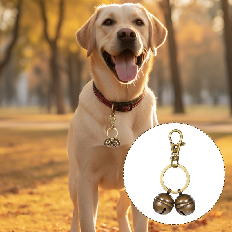Dog Bells with Snap Clips Small Cat Collar Bell for Dog Collar, Loud Crisp Sound Copper Mini Brass Dog Bell for Pets Tracking Anti Lost Training Small Animal Collar Pendant Accessories - BeesActive Australia