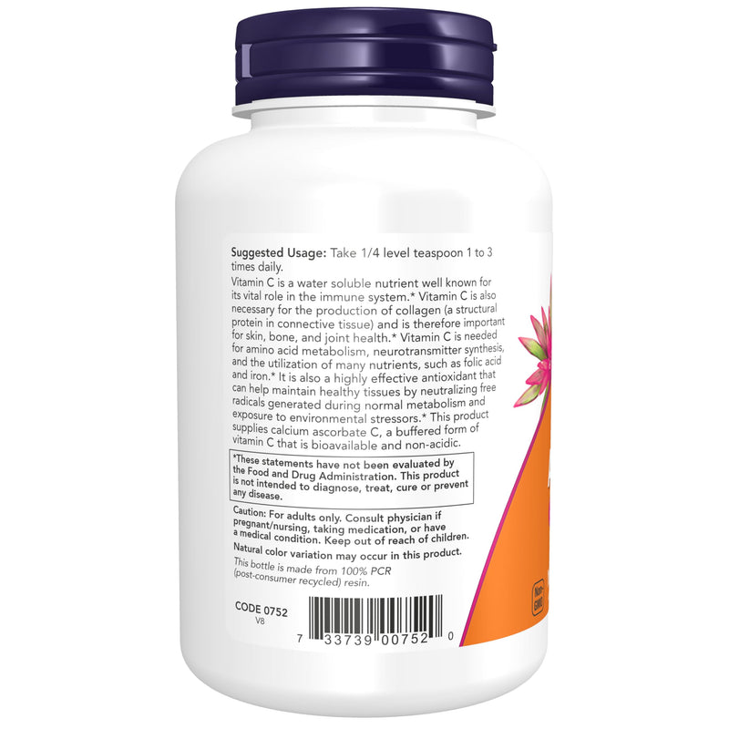 NOW Foods Supplements, Calcium Ascorbate Powder, Buffered, Antioxidant Protection*, 8-Ounce 8 Ounce (Pack of 1)