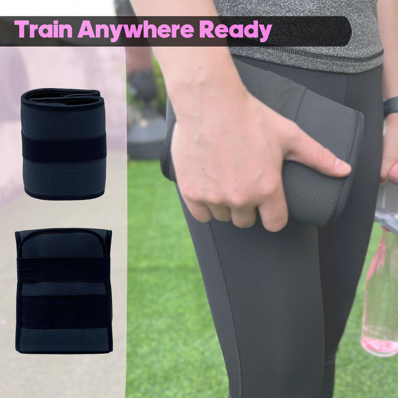 Hip-Thrust-Belt, Foldable Design, Slip-Resistant Padding, Supports 300 lbs, Ideal for Glutes Training with Dumbbells, Kettlebells & Plates, Great for Gym & Home Hip Thrust Workouts Pink+Black+D-ring