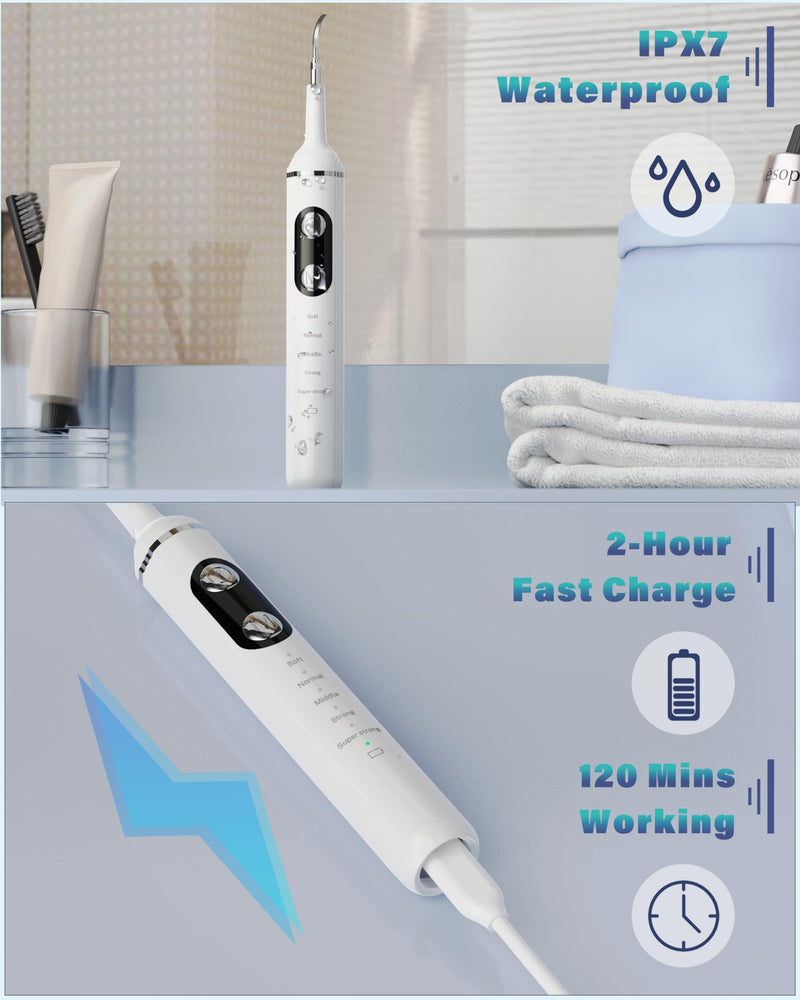 Plaque Remover for Teeth, Pet Tooth Brushing Kit, Dental Tools to Remove Plaque and Tartar, Safe for Dog and Cat, with LED Light, White