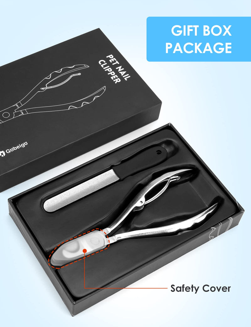 Gobeigo Upgrade Wide Open Dog Nail Clippers for Large Dogs Cut Like Butter, Heavy Duty Dog Nail Trimmer Full Metal Razor Sharp Professional for All Dogs Cats with Thick Toenail Silver - BeesActive Australia