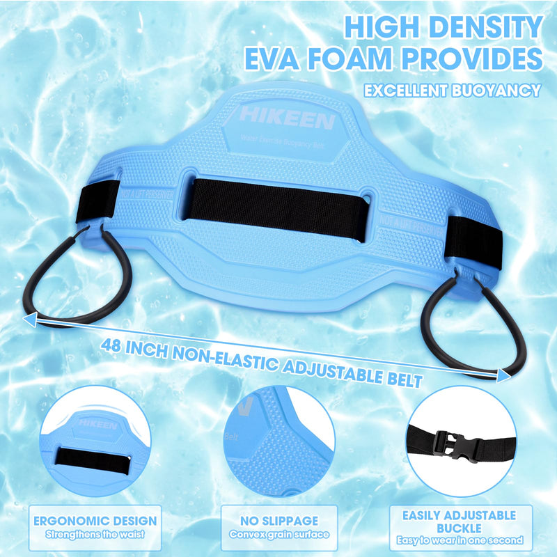 Swim Floating Belt,Water Aerobics Swimming Belt with Fixing Straps,Jogger Floatation Aid Buoyancy Belt for Swimming Pool Fitness and Fitness Workout Therapy Regular Size Blue