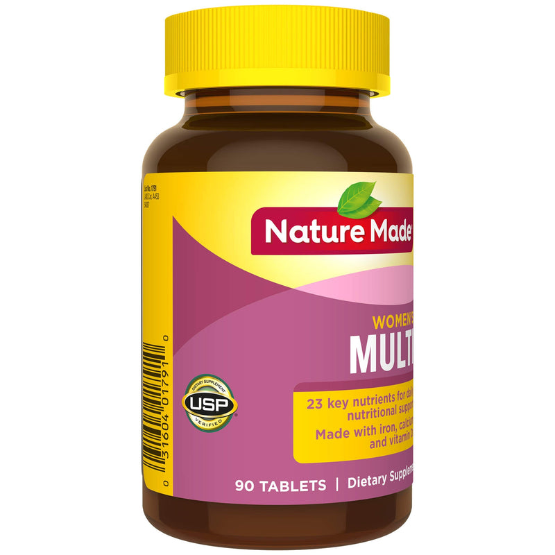 Nature Made Women's Multivitamin Tablets, 90 Count for Daily Nutritional Support† (Packaging May Vary)