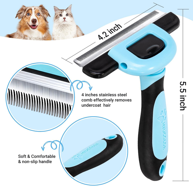 MIU COLOR Pet Grooming Brush，Deshedding Tool & 2 Sided Undercoat Rake for Dogs & Cats,2 in 1,Reduces Shedding and Remove Knots,Mats,Tangles for Cats, Dogs - BeesActive Australia