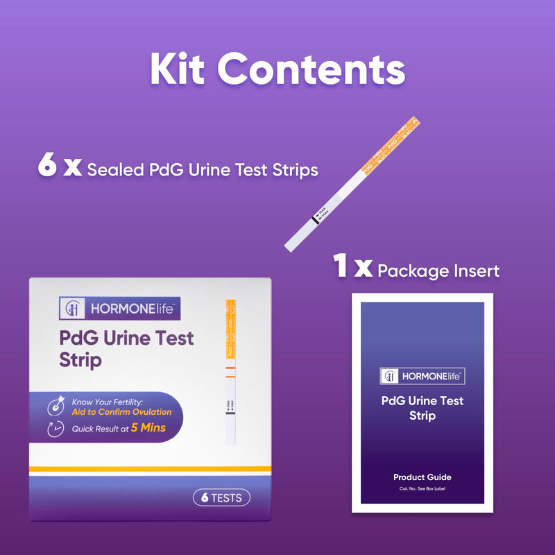 PdG Test Strips for Women – PDG Urine Tests to Confirm Ovulation, Easy at-Home Progesterone Metabolite Detection (6/12 Count) (6 Count) 6 - BeesActive Australia