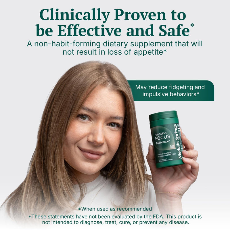 AddiVance – Focus, Concentration and Memory Support (120 Caps) | Magnesium Citrate, Vitamin C & Fish Oil Powder – Non-Habit Forming Mental Supplement – Formulated by Medical Professionals