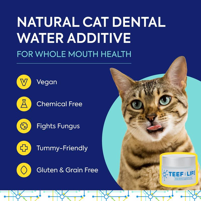 TEEF FOR LIFE Refill Packet Protektin30 Prebiotic Dental Powder for Cats, Plant-derived, clinically-Proven Formula Naturally Fights Bad Breath, Plaque, and Tartar, 1 Packet with 30 Servings Refill Packet (30 Servings)