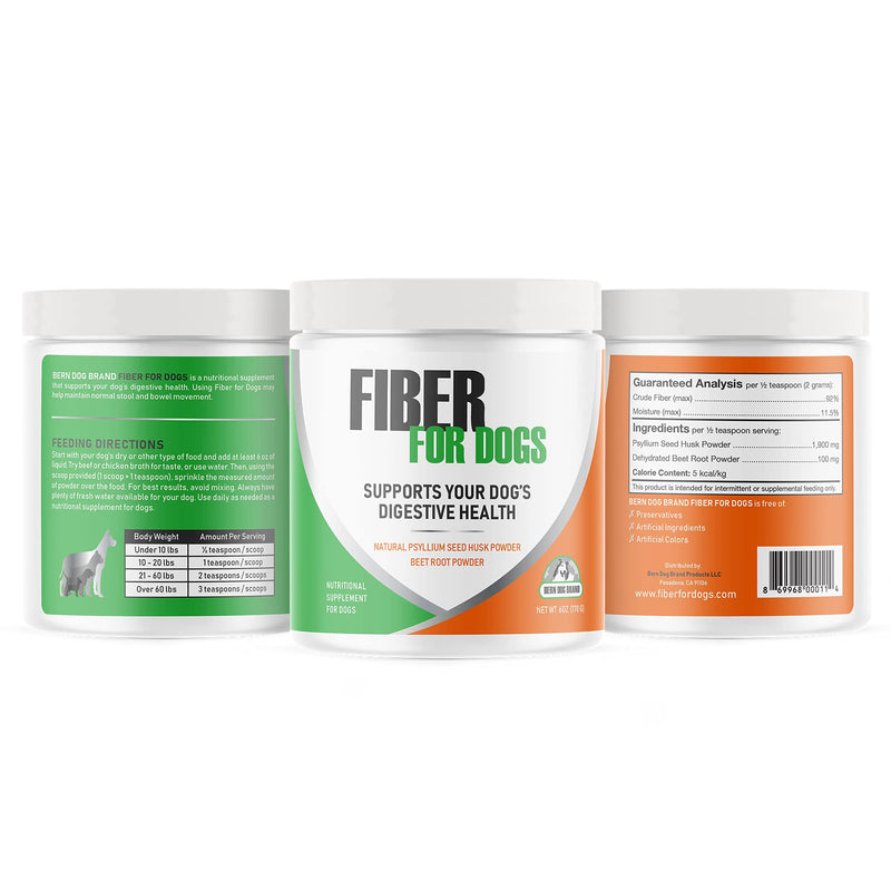 Fiber for Dogs Psyllium Seed Husk Powder & Dehydrated Beet Root Powder Aids a Number of Intestinal Disorders in Dogs Including Diarrhea, Constipation & Anal Gland Issues. Available in 6 and 12 oz. 6 oz. - BeesActive Australia
