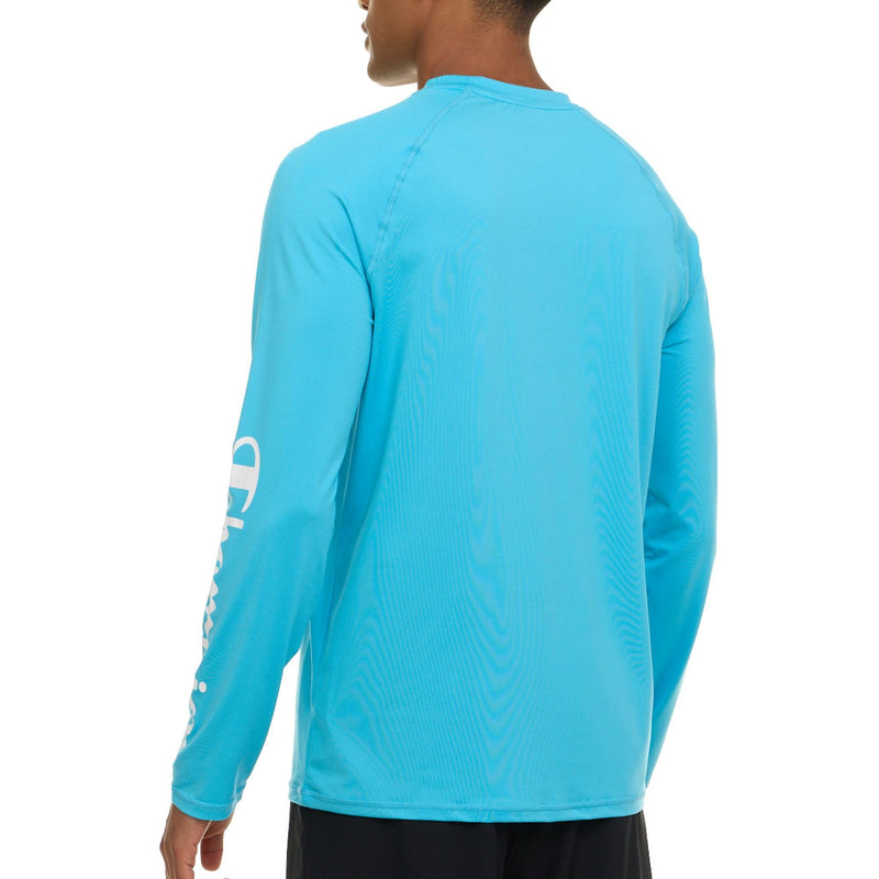 Champion Rash Guard for Men, Long Sleeve Mens Swim Shirt for Fishing Hiking UPF+ 50 SPF Sun UV Protection, Quick Dry Light Blue XX-Large