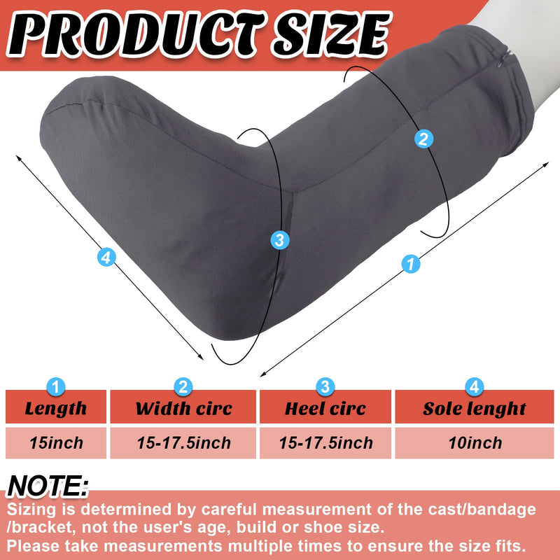 Boao 2 Pcs Leg Cast Cover, Medium Short Cast Sock Cover Below the Knee Leg Sleeve for Foot Men Women(Black, Gray) Black,Gray - BeesActive Australia