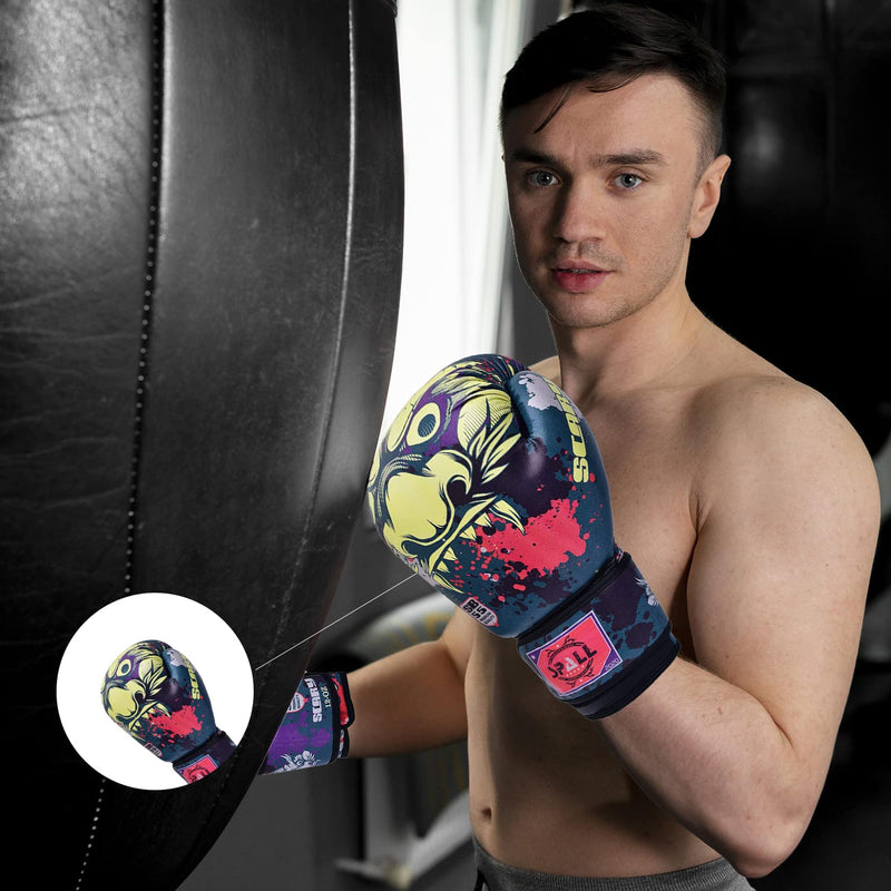 Spall Pro US Boxing Gloves for Men & Women - Pro Training Sparring Punching Gloves - Muay Thai MMA, Kickboxing Heavy Bag Workout Leather Boxing Gloves Green 6 OZ