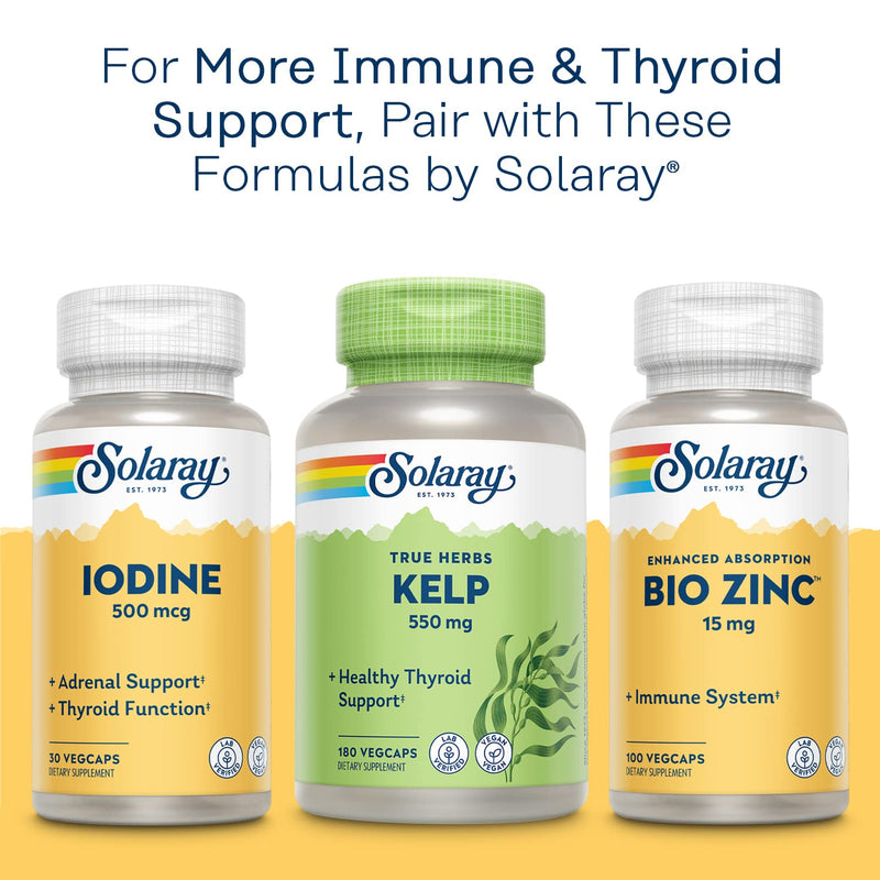 Solaray Yeast Free Selenium 100mcg, Healthy Immune & Thyroid Function Support, Enhanced Absorption, 90 Serv, 90 VegCaps 90 Count (Pack of 1)