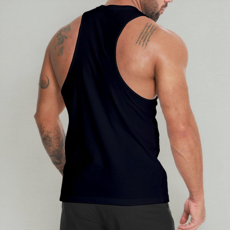 Men's Gym Workout Tank Tops Y-Back Muecle Tee Stringer Fitness Bodybuilding Sleeveless T-Shirts Large Bk+wt