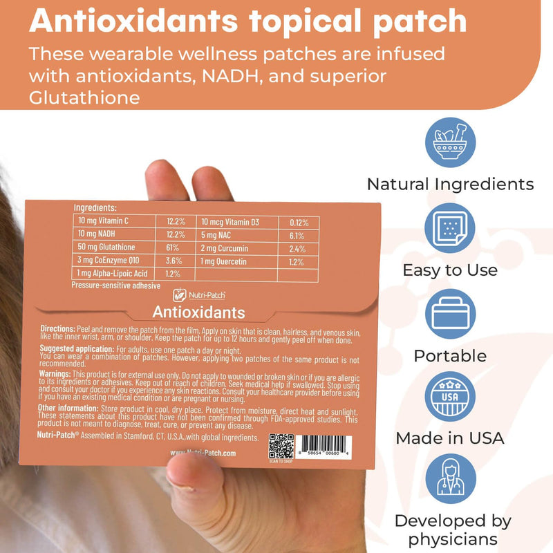 Antioxidant Topical Vitamin Patches, 30 Count, No Swallowing