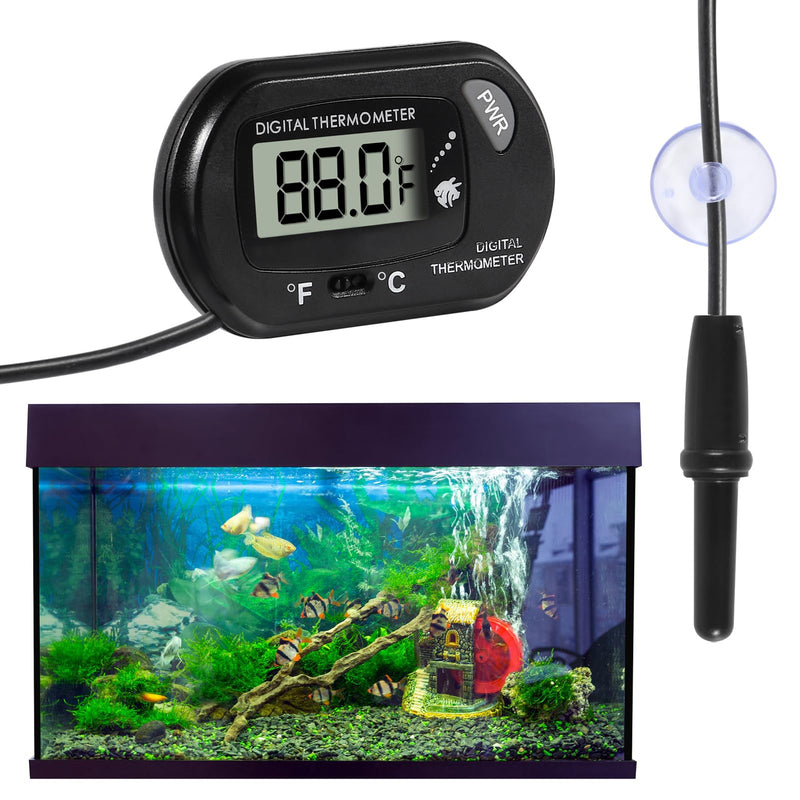Aquarium Thermometer, Fish Tank Thermometer, Water Thermometer with 3.3ft Cord Fahrenheit/Celsius(℉/℃) for Vehicle Reptile Terrarium Fish Tank Refrigerator (6pcs) 6pcs - BeesActive Australia