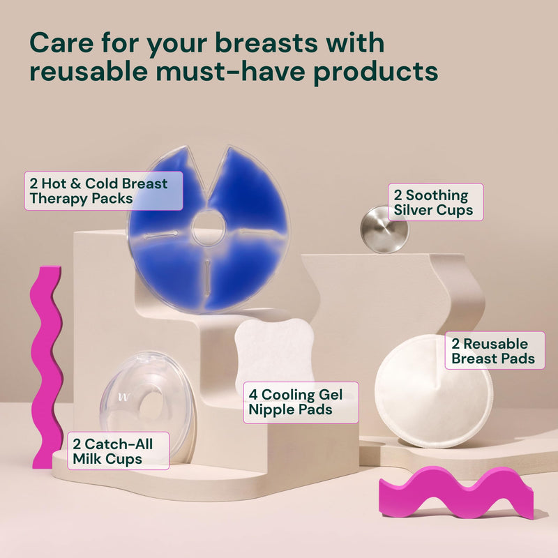Willow Find Your Flow Feeding Kit, 13-Piece Breastfeeding Essentials Kit, Nipple Protection & Pain Relief from Common Breastfeeding Problems, Postpartum Care Kit - BeesActive Australia