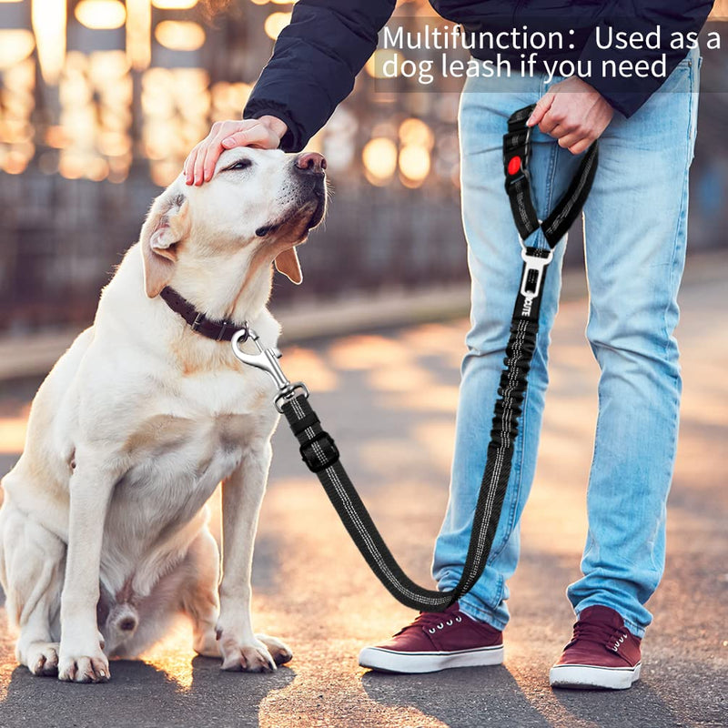2 Piece Set Dog Seat Belt Retractable Dog Car Seatbelts Adjustable Pet Seat Belt for Vehicle Headrest Restraint Adjustable Heavy Duty & Elastic & Durable Car Harness for Dog Gray Blue - BeesActive Australia