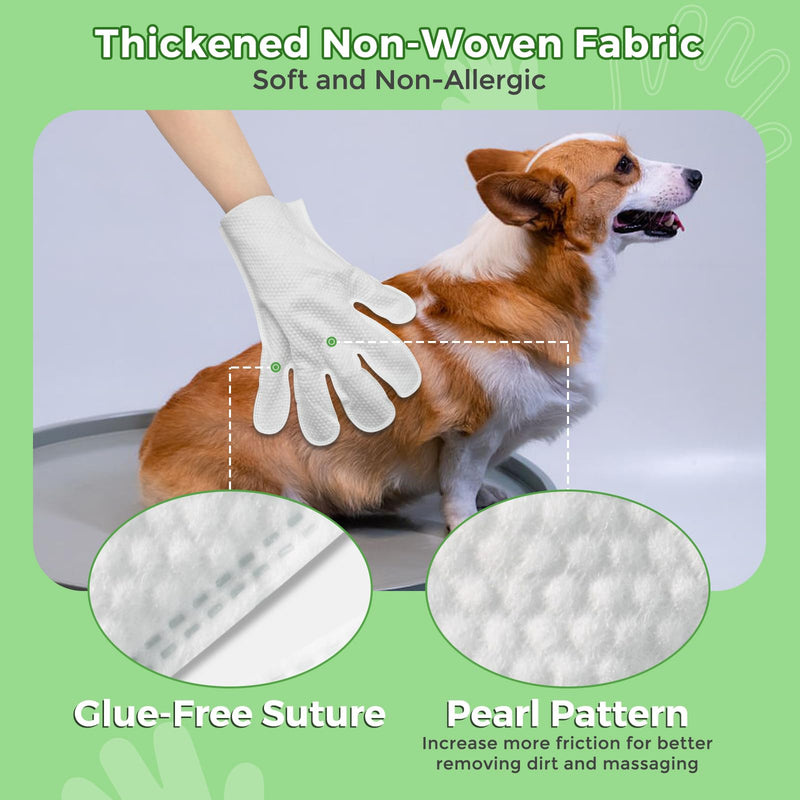 Vannon Extra Thick Pet Bathing Wipes for Dogs & Cats, Cleaning & Odor-Controlling Grooming Gloves, Nourish Fur Glove Wipes for Daily Care and Traveling, Rinse Free, Coconut Scent, 2 Pack, 12 PCS B-Coconut Scent 2pack - PawsPlanet Australia