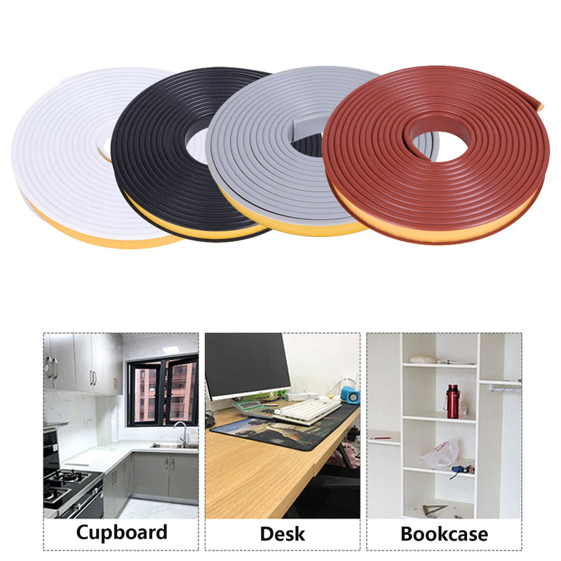 U-Shape Edge Banding, 16.4ft Self Adhesive Veneer Edging,TPE Flexible Furniture Edge Protector for Cabinet Repair Furniture Restoration (12MM, White) 12MM - BeesActive Australia