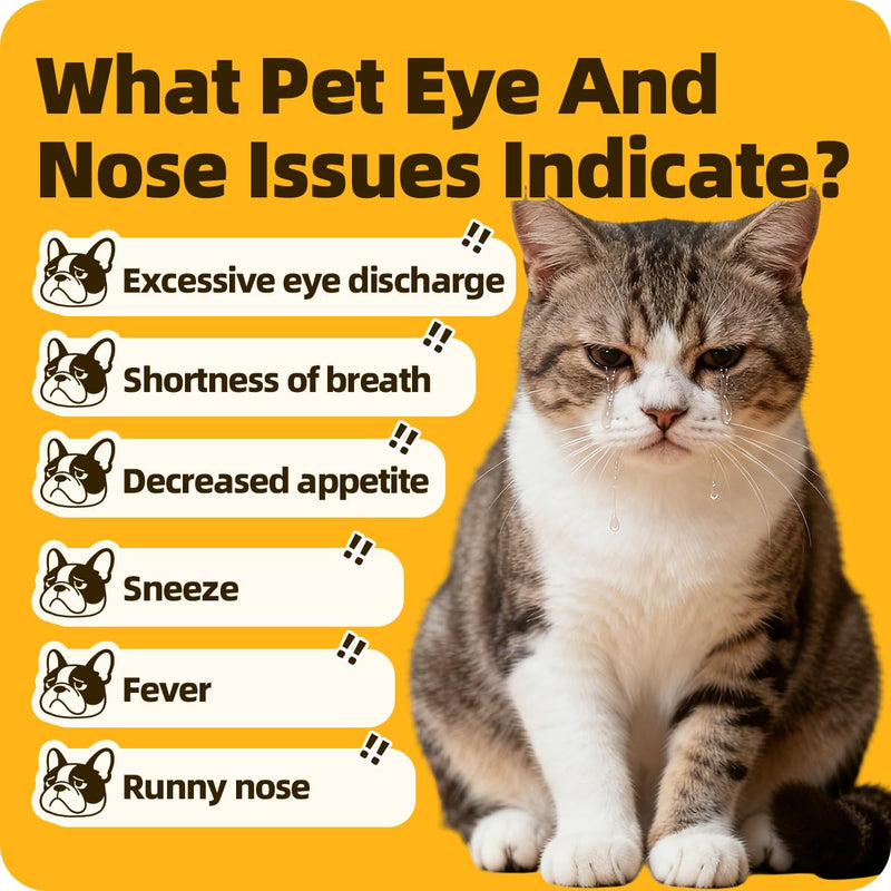 Nasal & Eye Drops for Immune Support, Sneezing, Cold, Allergy Relief, Runny Nose, Feline Respiratory Treatment and Watery Eyes for Cats and Dogs 0.33 Fl Oz (1 Bottle) 1 Bottle