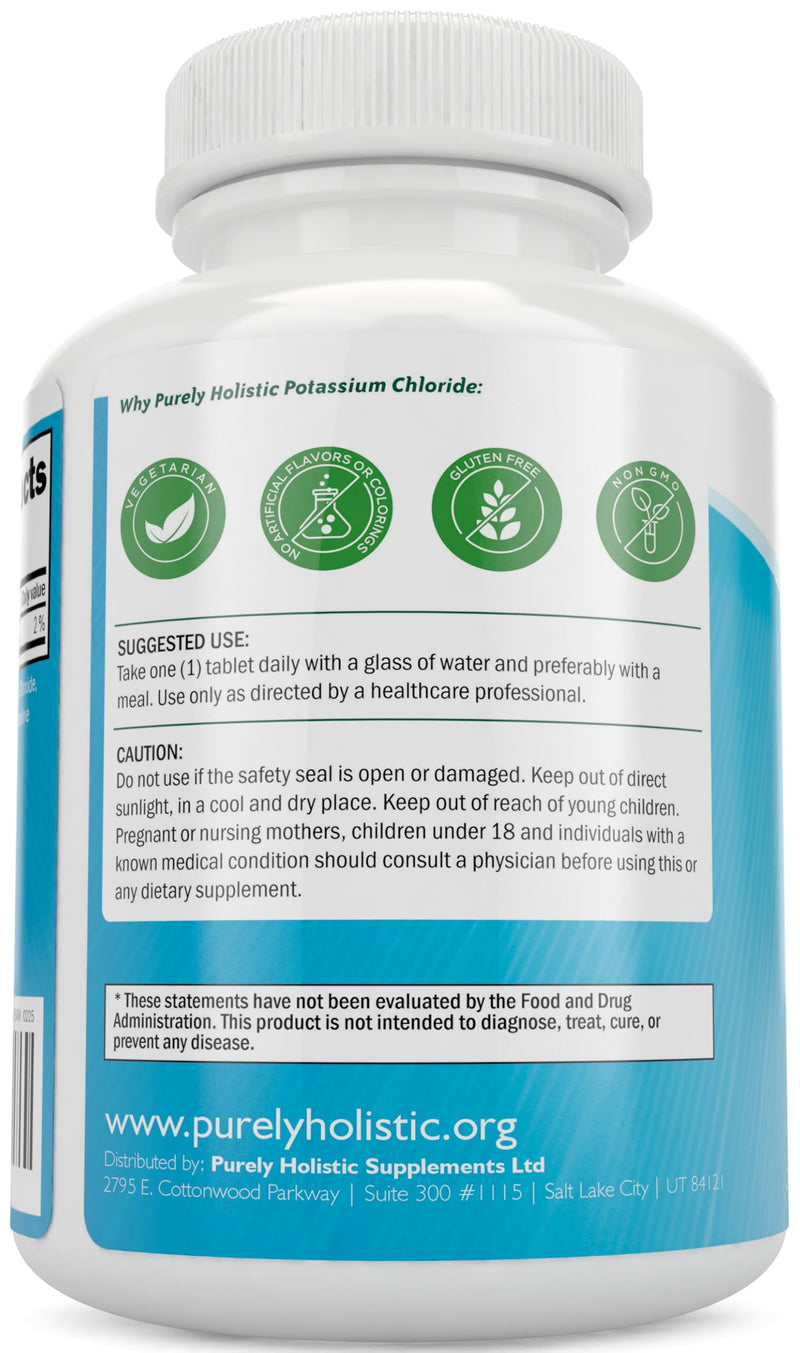 Potassium Chloride 365 Tablets 1 Year Supply - Potassium Supplement 99mg Tablets - Supports Healthy Blood Pressure & Muscle Function - Vegetarian and Non GMO - BeesActive Australia