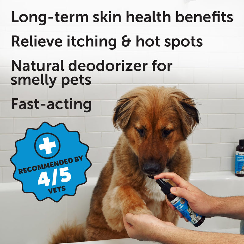 Restore + Soothe Hot Spots Spray for Dogs & Cats (Lavender) 4oz + Omega SkinHealth Chews for Dogs with Omega 3 Fish Oil and Salmon Oil for Healthy Skin, Itchy Skin Relief (90 Count)