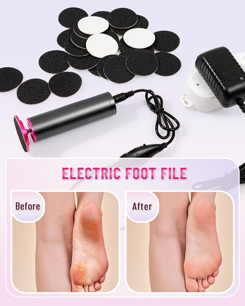 DERMAWAVE Electric Callus Remover for Feet, Professional Electric Foot File Sander Grinder with 60 Sandpaper & Speed Controller for Men & Women – Aluminum Pedicure Tool for Cracked Heel Dead Skin - BeesActive Australia