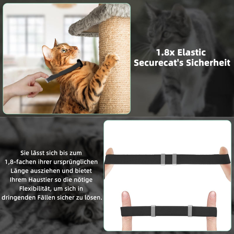 Airtag Cat Collar, Stretchy Kitten Collar with Apple Air Tag Holder, Lightweight and Comfortable, Ultra Elastic GPS Cat Collars for Cats, Kittens and Puppies [Black] Black - BeesActive Australia