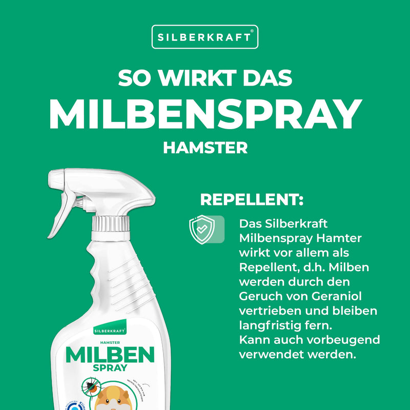 Silberkraft mite spray hamster 500 ml, reliable mite protection for hamsters and other rodents, efficient and guaranteed helpful anti-mite agent - BeesActive Australia