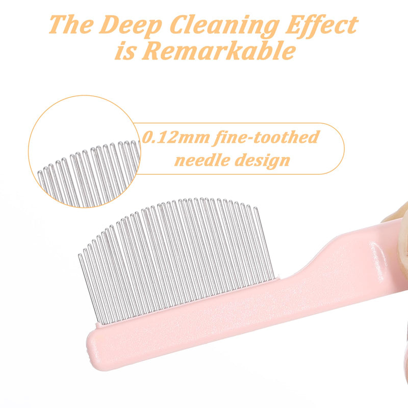 2Pcs Professional Eye Comb for Pets Stainless Steel Dog Eye Comb Gentle Facial Combs for Dogs & Cats Stress-Free Tear Stain Dirt and Debris Remover Comfortable Grip for Daily Pet Grooming S+M