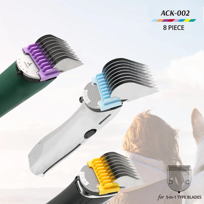 Professional Animal Stainless Steel Clip Attachment Guide Comb Set for 5-in-1 Detachable Blade Pet, Dog and Cat Clippers (Not compatible with A5 style Detachable Blade) - BeesActive Australia