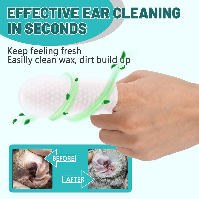 100 Pcs Dog Ear Wipes Finger, Dog Ear Cleaning Wipes Pet Ear Cleaner for Cats, Cat Ear Infection Treatment for Dogs Puppy Ear Wipes Cat Ear Cleaner Dog Itchy Ear Relief Ear Finger Wipes for Dogs - BeesActive Australia
