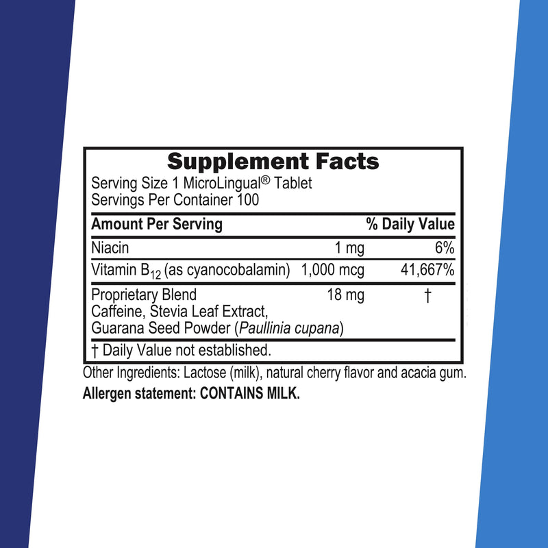 Superior Source NO Shot Quick Energy Burst B-12 1,000 mcg - Premium Nervous System Support Supplement - Non-GMO & Gluten-Free - 100 MicroLingual Instant Dissolve Tablets 1 Count (Pack of 1)