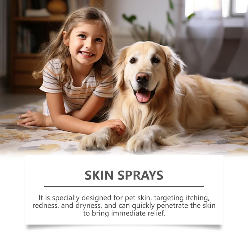 Itchy Dog Skin Relief Spray - Fast-Acting Pet Itch Treatment for Dogs & Cats Skin Ears, Soothes Allergies Bites Wounds Redness Dryness, Natural Plant Extract, Portable Skin Care Spray 100ml Castor Oil-100ml
