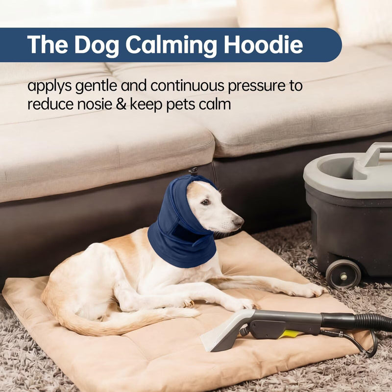 IECOii Dog Ear Wrap Hematoma Head Wrap For Dogs,Pet Calming Hood for Bathing,Anxiety Relief & Noise Protection,No Shake Ear Wraps,Adjustable Anti-Slip Head Covers Muffs,Fireworks Grooming,Blue,XL X-Large（Neck Girth:17.7") Blue