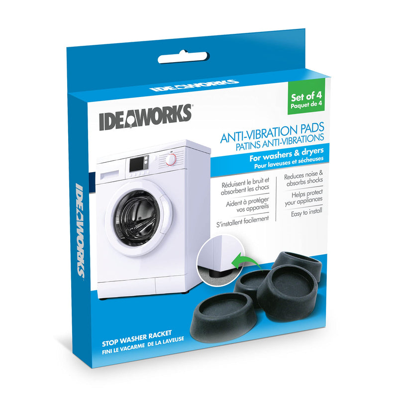 Ideaworks JB6368 Washing Machine Anti-Vibration Pads, 1-pack, Black, 4 Count - BeesActive Australia