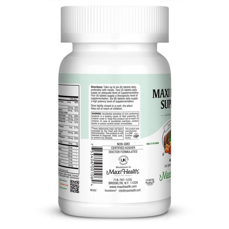 Multivitamin for Men & Women – Supreme High Potency Daily Multi with Minerals, CoQ10 & Antioxidants – Energy, Immune Support, Bone, Heart & Wellness – Vitamin A, C, D, E, B12, B6 & Biotin 60 Count | Kosher | Multivitamin with Iron | Energy, Immune & Ov...