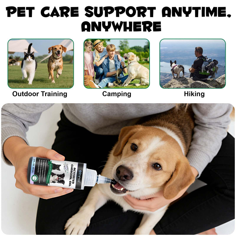 Activated Charcoal Gel for Dogs & Cats 60ml - Digestive Comfort Support, Reduce Digestive Odors