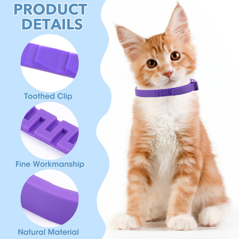 4 Pack Cat Anti-Stress Collar, Purple Anti-Anxiety Collar with Natural Pheromones with Adjustable Size, Anxiety Relief Collars, Lasts 30 Days, for Small and Large Cats - BeesActive Australia
