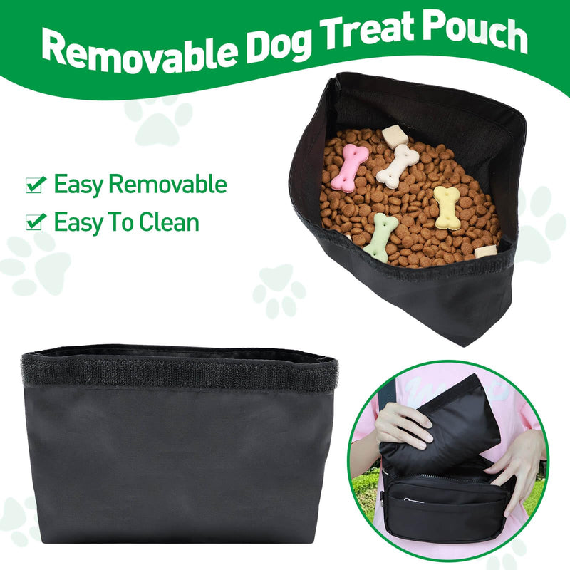 Dog Walking Fanny Pack for Men Women, Treat Pouch for Dog Training, Built In Poop Bag Dispenser, Waist Bag for Hiking, Running, Kibbles Black - BeesActive Australia