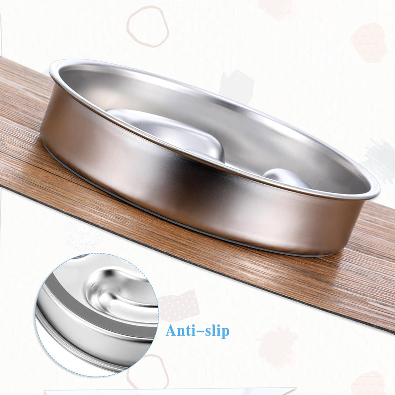 Molain Slow Feeder Dog Bowl, 2 Cups Stainless Steel Dog Food Bowls, Non-Slip Dog Water Bowl, Pet Bowl for Small & Medium Dogs, Fun Bloat Stop Dog Slow Feeder Bowl - BeesActive Australia