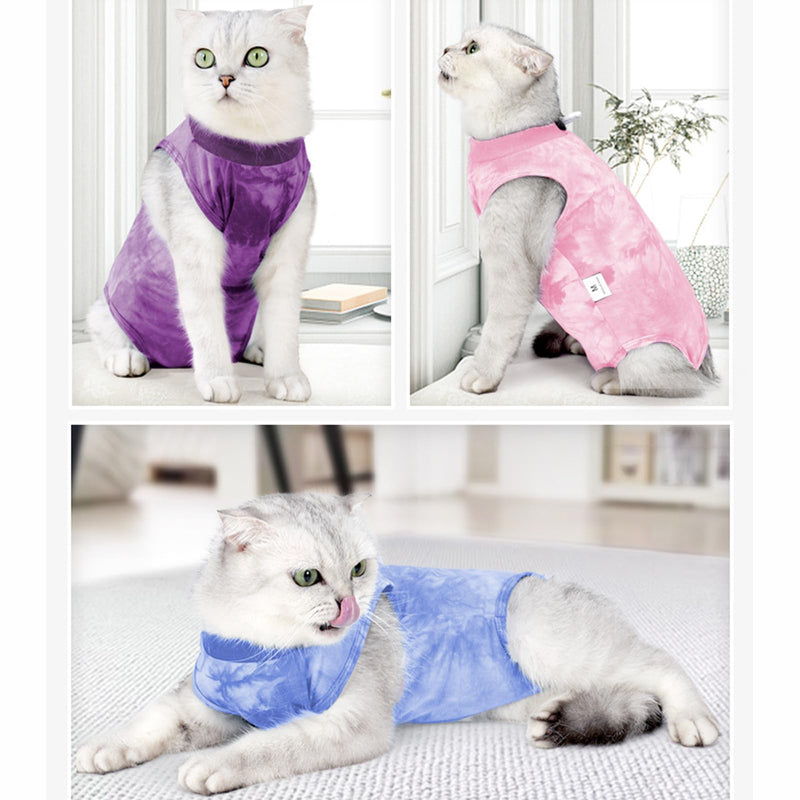 Yoolhamy Cat Bodysuit After Surgery Professional Recovery Suit for Cats, Cat Bodysuit for Cats Surgery Castration, E-Collar Alternative for Cat Anti-Lick Wound for Abdominal Wounds Small Blue - BeesActive Australia