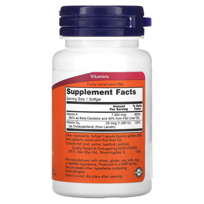 NOW Foods Ultra A & D 25000/1000 100 SGELS