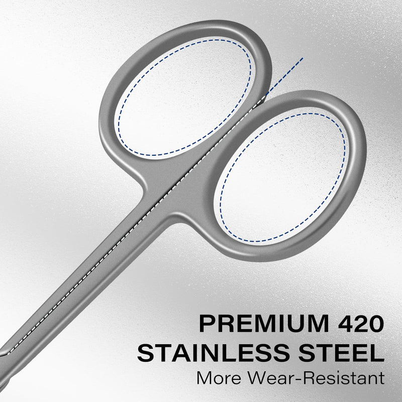 Cuticle Scissors Russian-Style Ultra Fine Curved Professional Cuticle Scissors 420 Stainless Steel, Precision Pointed Tip Grooming Scissors for Dead Skin; Eyebrow; Eyelash, Includes Leather Case - BeesActive Australia
