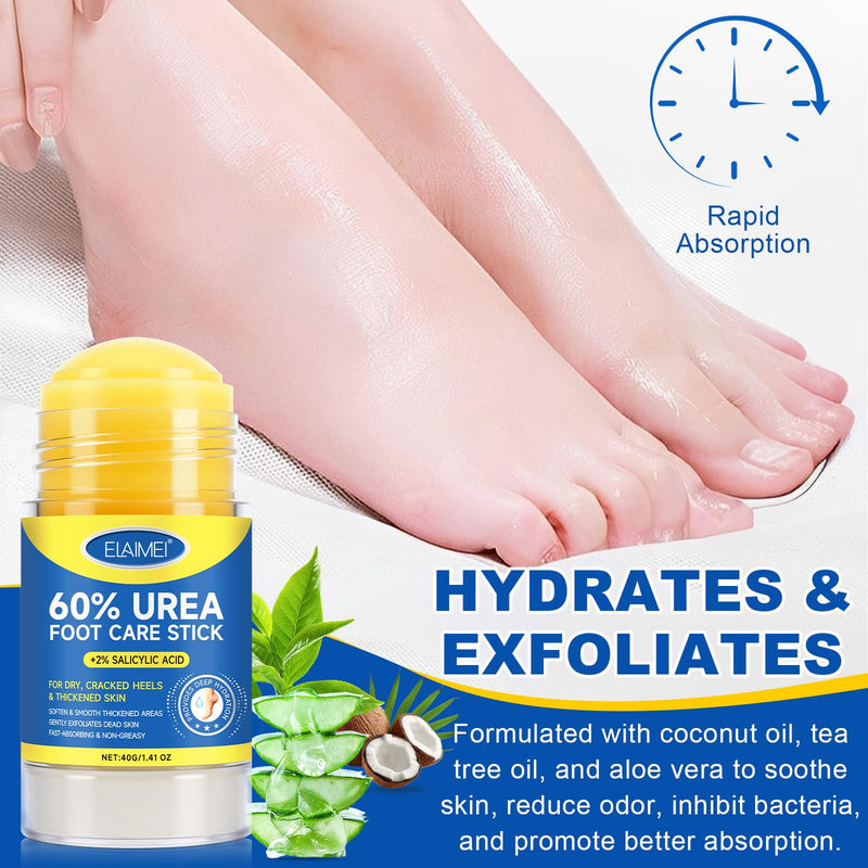FANSHI 2 PCS Urea Stick 60% High Potency, Foot Care Urea Stick for Deeply Moisturizing & Fast Absorbing, Exfoliation for Dry Cracked Heels & Thickened Skin 0.71 Fl Oz (Pack of 2) - BeesActive Australia