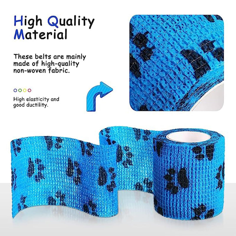 SIGANDG Pack of 8 Self-Adhesive Bandage for Dog Vet Wrap Pet Cohesive Bandage Self-Adhesive Bandage for Pet Horse Cohesive Bandages Elastic Bandage Adhesive Bandage for Wrist Ankle Finger - BeesActive Australia