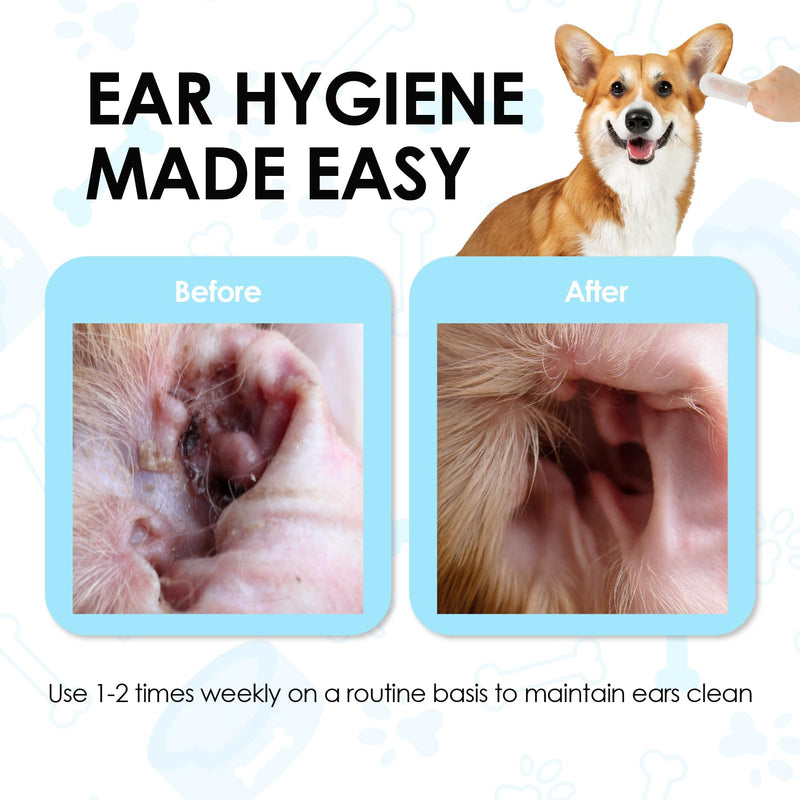 Mooncat Ear Cleaner Wipes｜Ear Cleansing Finger Wipes for Cats ｜Ear Wipes for Cats｜Dog Grooming Supplies｜Reduces Dirt and Cleans Wax Buildup｜Pet Ear Wash Wipes｜— 40 Finger Wipes - PawsPlanet Australia