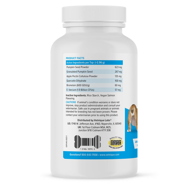 Glandex Dog & Cat Anal Gland Sac Fiber Supplement Powder With Pumpkin, Digestive Enzymes & Probiotics – Vet Recommended Healthy Bowels & Digestion - Boot The Scoot by Vetnique Labs (114g)