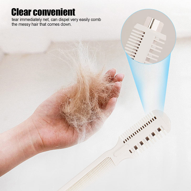 Pet Hair Trimmer Comb, Pet Hair Cutting Comb, Pet Split End Trimmer, Pet Hair Cutting Tools, Grooming Razor Thinning Dog Cat Floating Hair Remover with 5 Blades - BeesActive Australia
